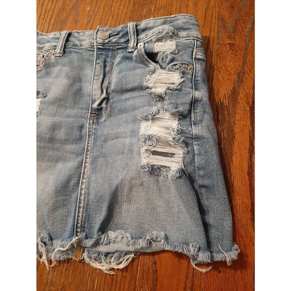 Sz 4 American Eagle Outfitters AEO NE(X)T Level Stretch X Distressed Mini Skirt - Picture 2 of 7